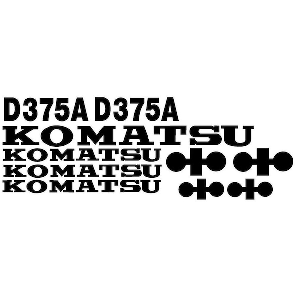 Aftermarket Black Decal Set for Komatsu Dozer D375A KOMD375ADECALSET - main